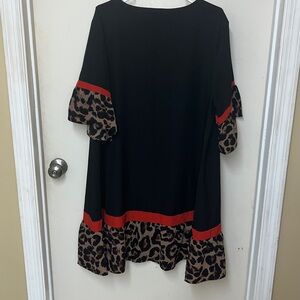 SHEIN Black Dress with Red and Leopard Accents